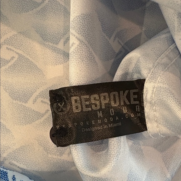 Bespoke blue pattern button down - Picture 4 of 7